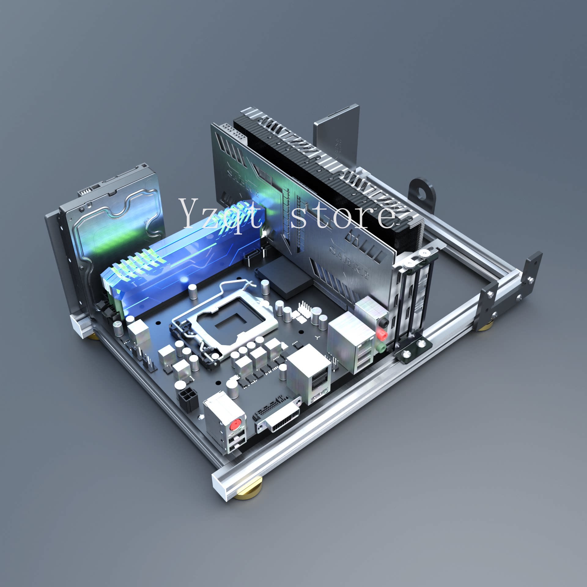 Aluminum alloy, open computer  - Mini Itx Case Water Cooling Support recension och pris